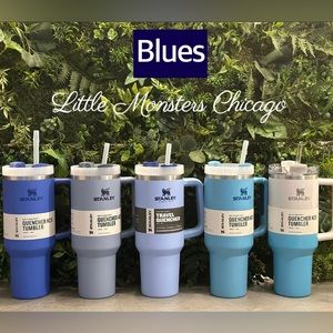 STANLEY 40 oz tumbler BLUE travel quencher BLUE mug, all tags, ship daily